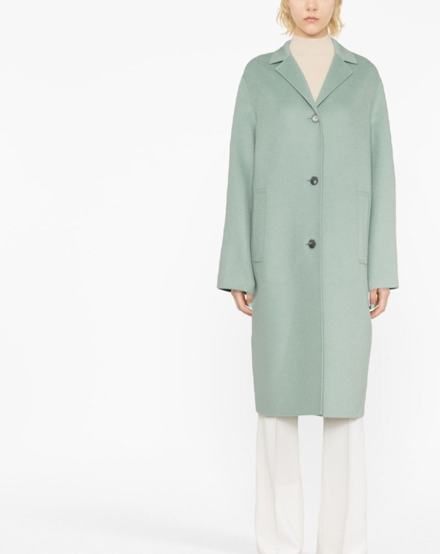 Women Joseph Coats & Parkas | Caia Wool And Cashmere-Blend Felt Coat Sage