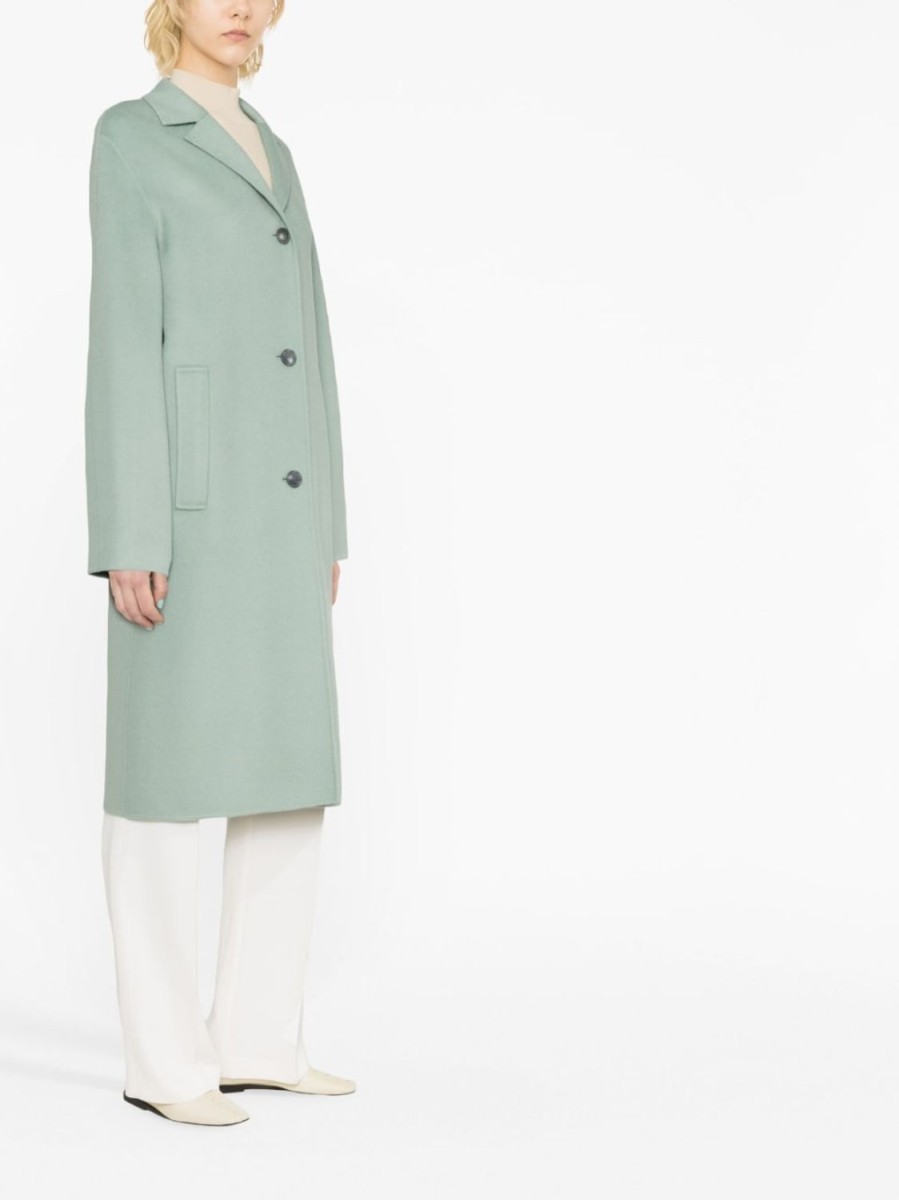 Women Joseph Coats & Parkas | Caia Wool And Cashmere-Blend Felt Coat Sage