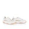 Women MARC CAIN | White Leather Sneaker W Gold Sparkle Detail 209-Sandy Beige