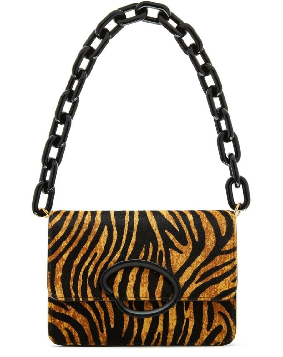 Women Oscar De La Renta Bags | Tiger Printed Haircalf O Pochette