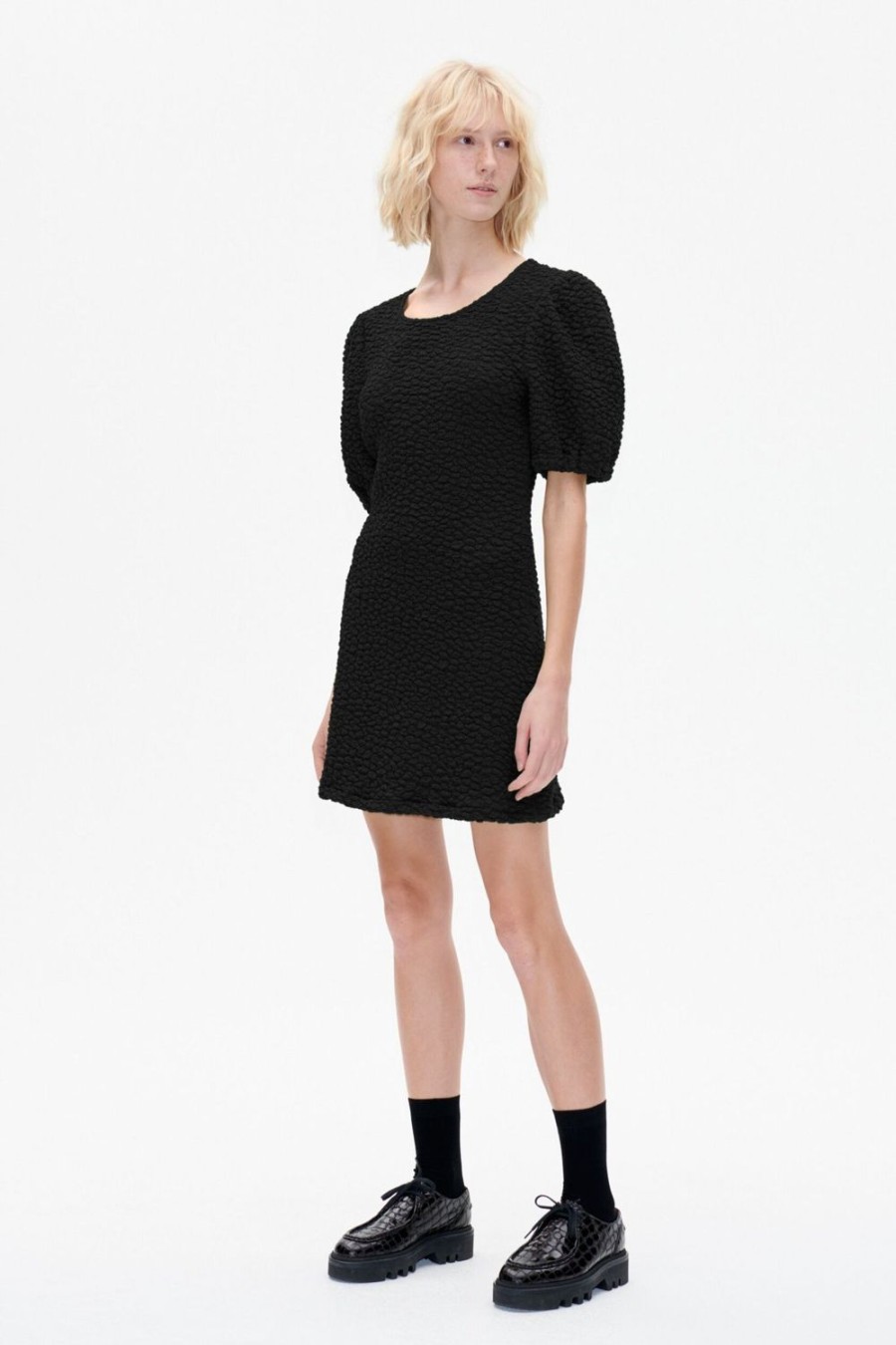 Women BAUM & PFERDGARTEN Dresses | Jazmyn Bubble Knitted Dress Black