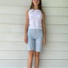 Women MARC CAIN Shorts | Shorts Polished Cotton In Water Colour 316-Water