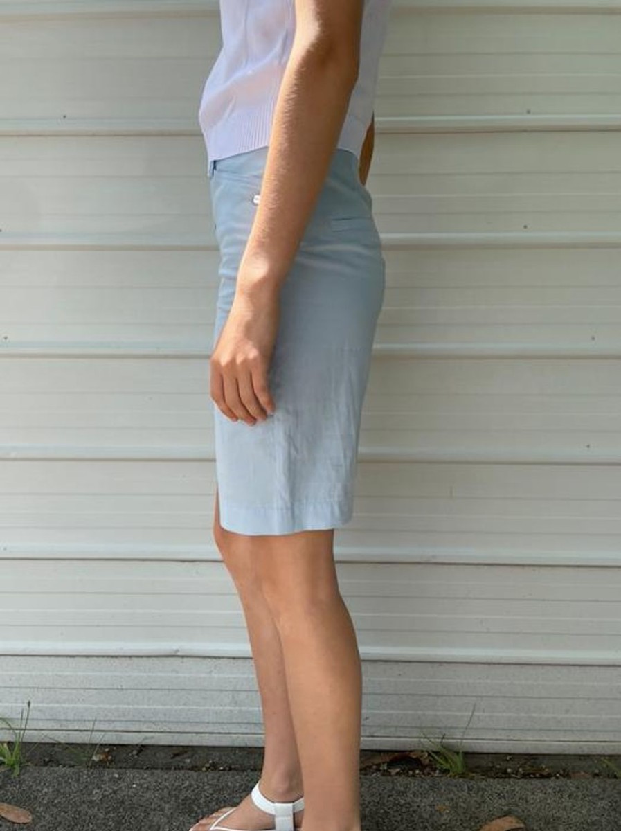 Women MARC CAIN Shorts | Shorts Polished Cotton In Water Colour 316-Water