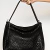 Women LAURA B Bags | Paula Black Shoulder Bag With Gunmetal Handle