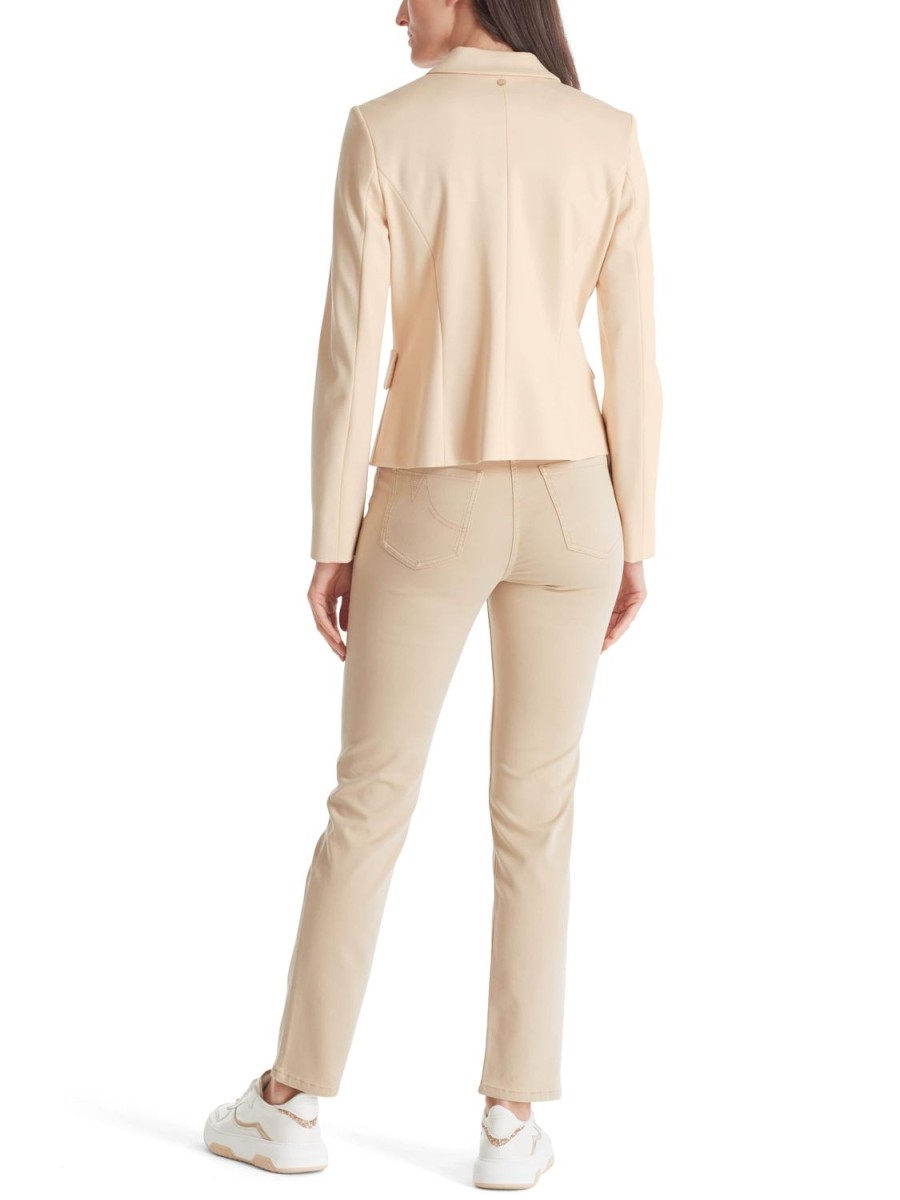 Women MARC CAIN Jackets & Blazers | Body Hugging Blazer With Princess Seams 132-Dark Cream