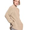 Women Riani Knitwear | Long Line Chunky Knit In Crew Oat