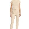 Women MARC CAIN Pants | Elastic Waisted Pants Slim Leg Pants With Centre Seam 132-Dark Cream