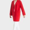 Women MARC CAIN Coats & Parkas | Car Coat_In Chilli Red D/ Breasted Chili Red