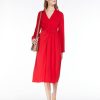 Women MAX MARA Dresses | Mammola Draped Knot Style Dress Red