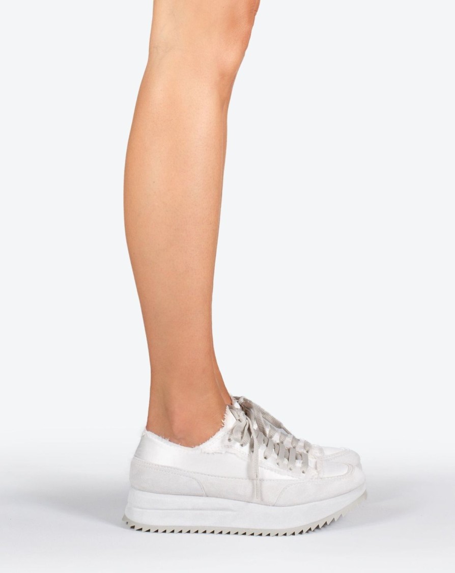 Women Pedro Garcia | Orella Chunky Sneakers Meringue Satin