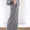 Women MARC CAIN Pants | Marc Cain Wool Blend Pant Pants/Grey With Pink Check Cemento