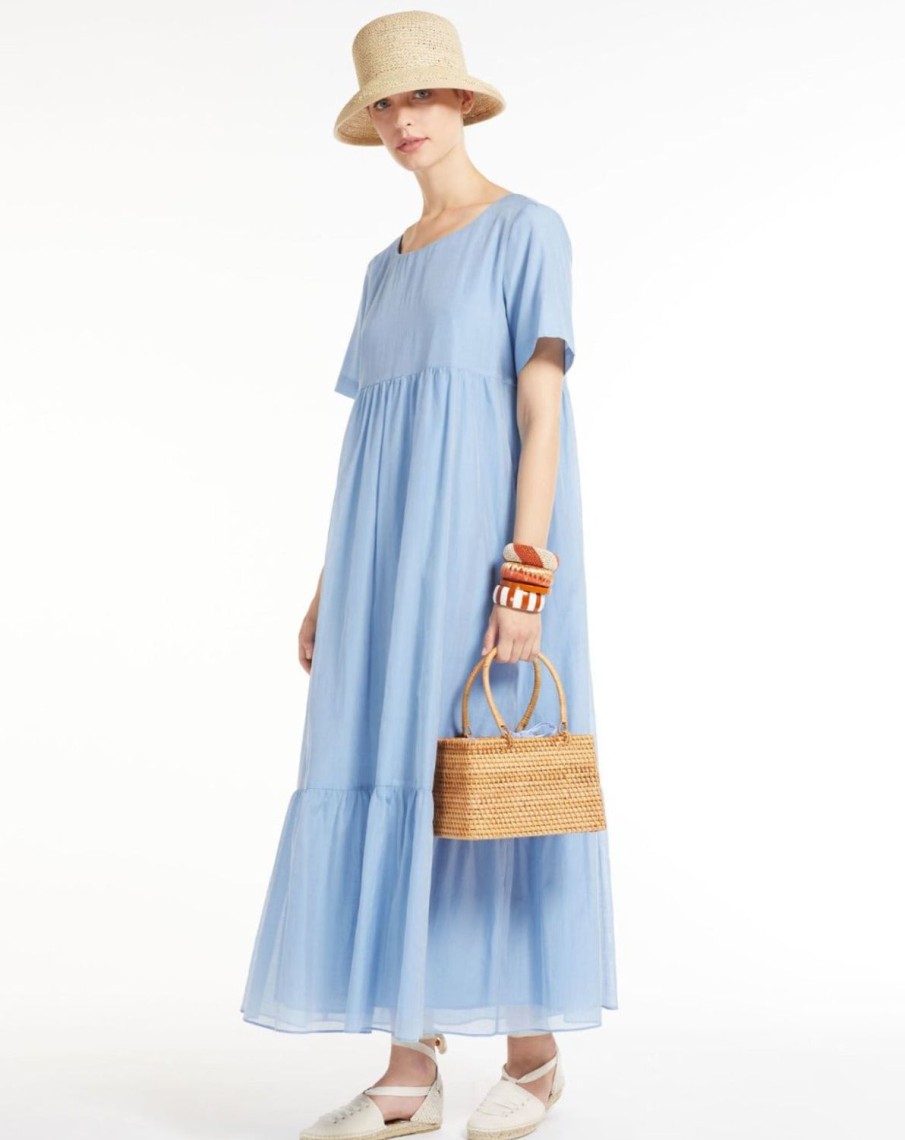 Women MAX MARA Dresses | David Blue Cotton Voile Dress