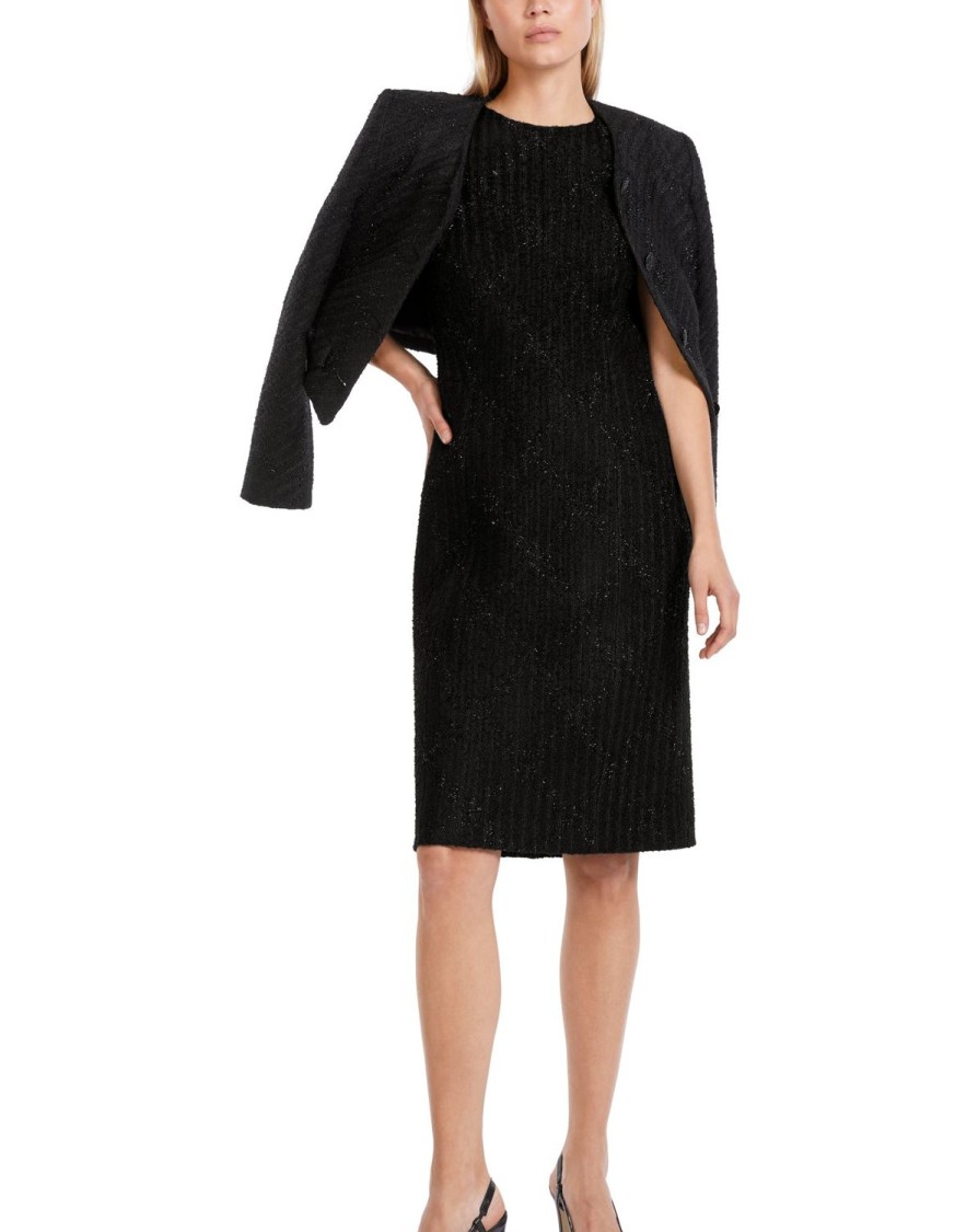 Women MARC CAIN Dresses | Classic Little Black Dress W Lurex Thread 900-Black