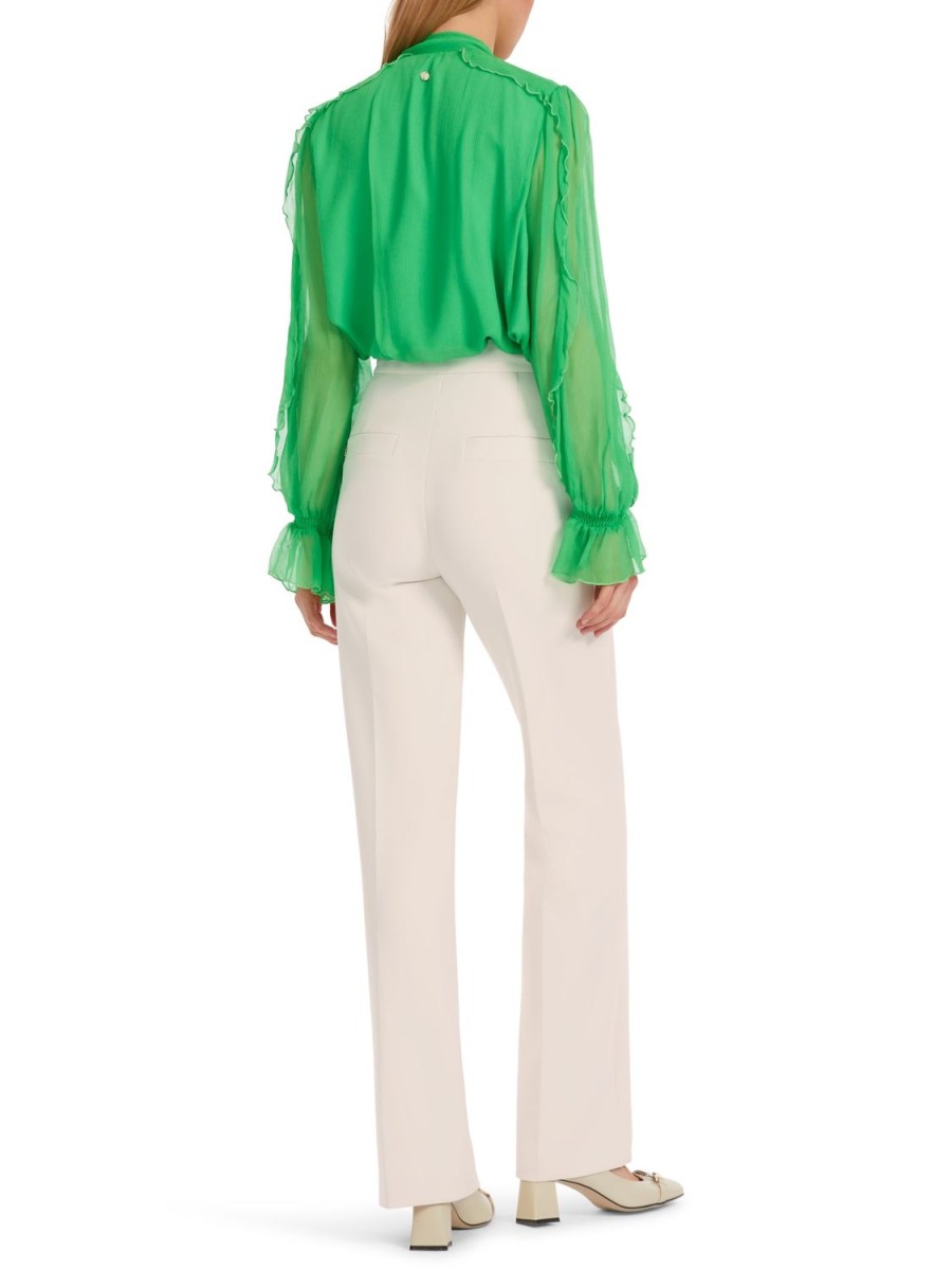 Women MARC CAIN Pants | High Waisted Pant W Zip Side Pockets 182-Smoke