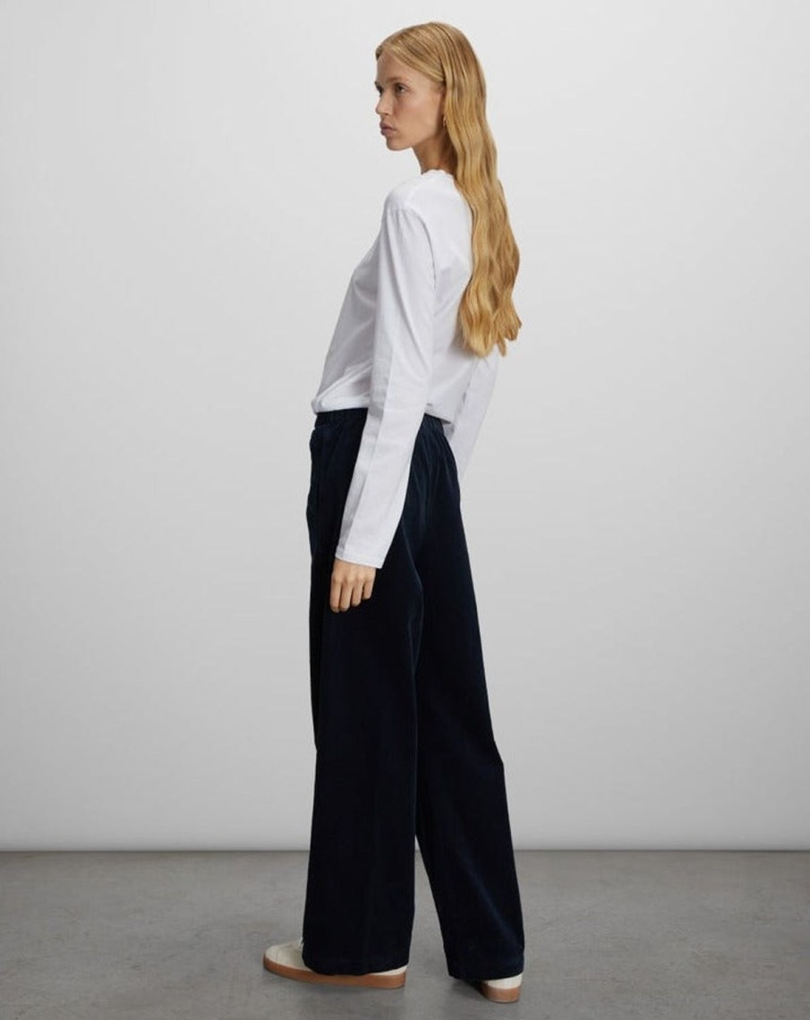 Women Aspesi Pants | Easy Relaxed Pants Wide Leg Black