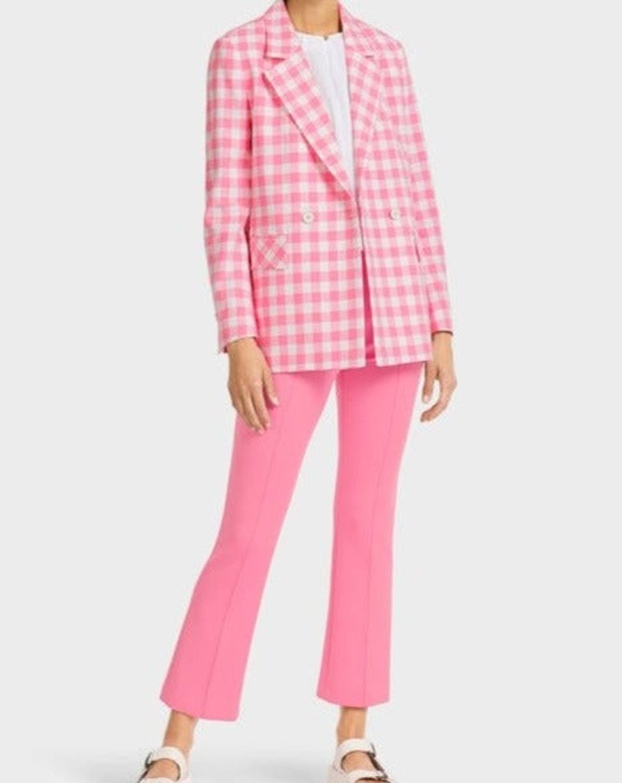 Women MARC CAIN Jackets & Blazers | Double Breasted Blazer W Pink Vichy Check 251-Bright Pink