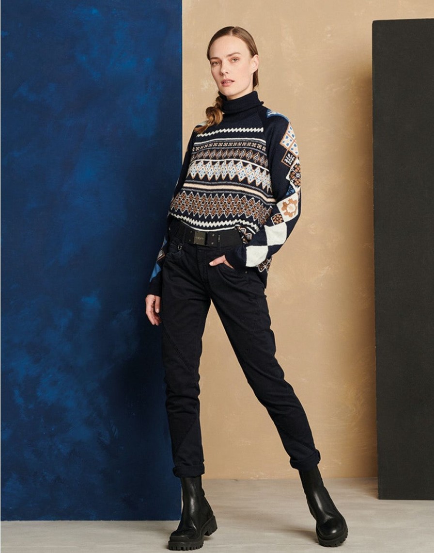 Women HIGH Knitwear | Amuse Knitwear Multi Navy