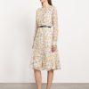 Women MAX MARA Dresses | Verusca Silk Floral Chiffon Dress Light Yellow