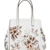 Women Oscar De La Renta Bags | Mini Laser Cut Floral Square Tote White