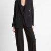 Women VINCE Jackets & Blazers | Crepe Double Breasted Blazer Black