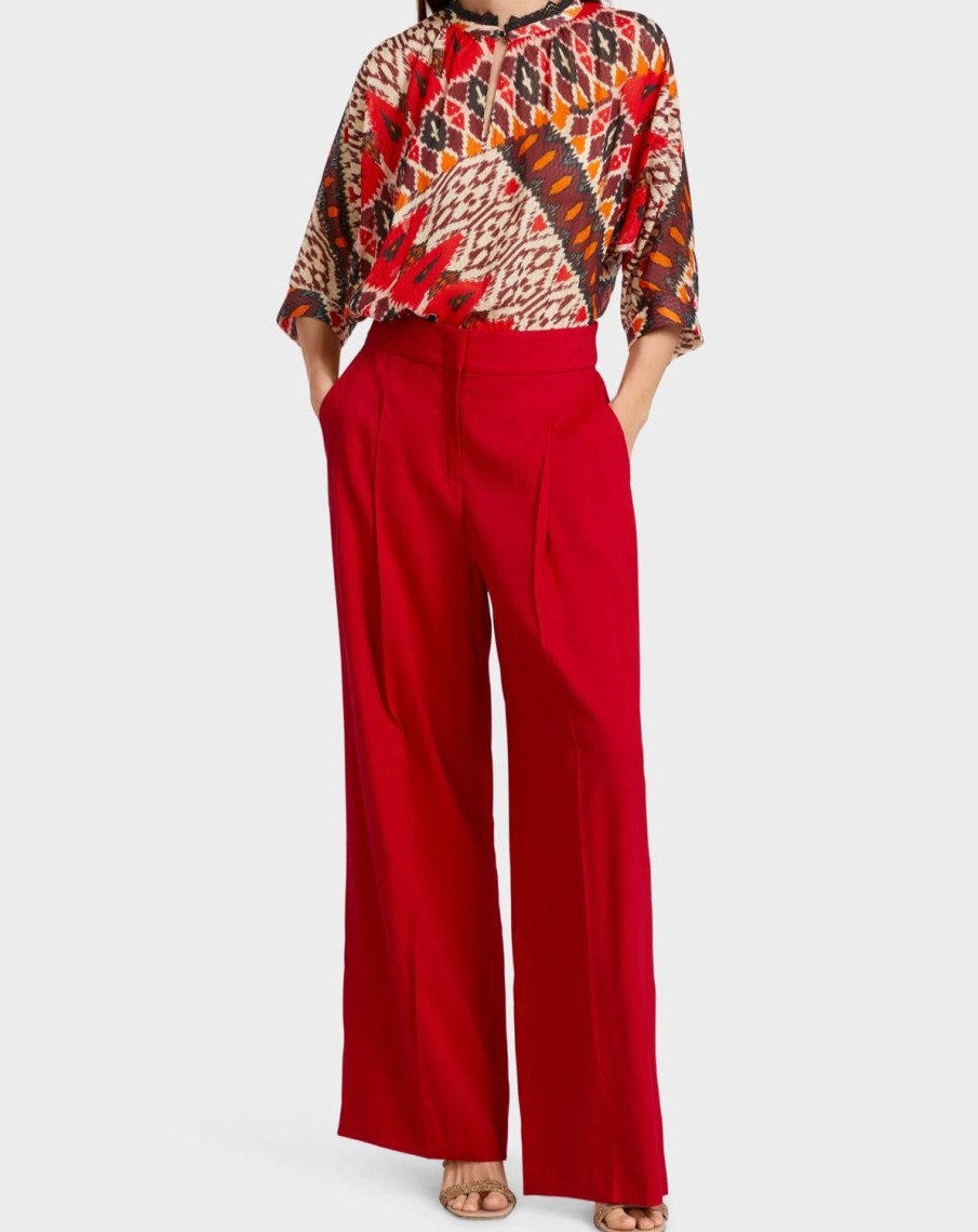 Women MARC CAIN Pants | Pleated Linen Pants