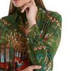 Women MARC CAIN Shirts & Blouses | Fusion Shirt In Floral, Birds & Grand Chandeliers 573-Orient Grn