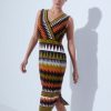 Women MARC CAIN Dresses | Rethink Together Knit Dress 525-Dp Oliv Grn