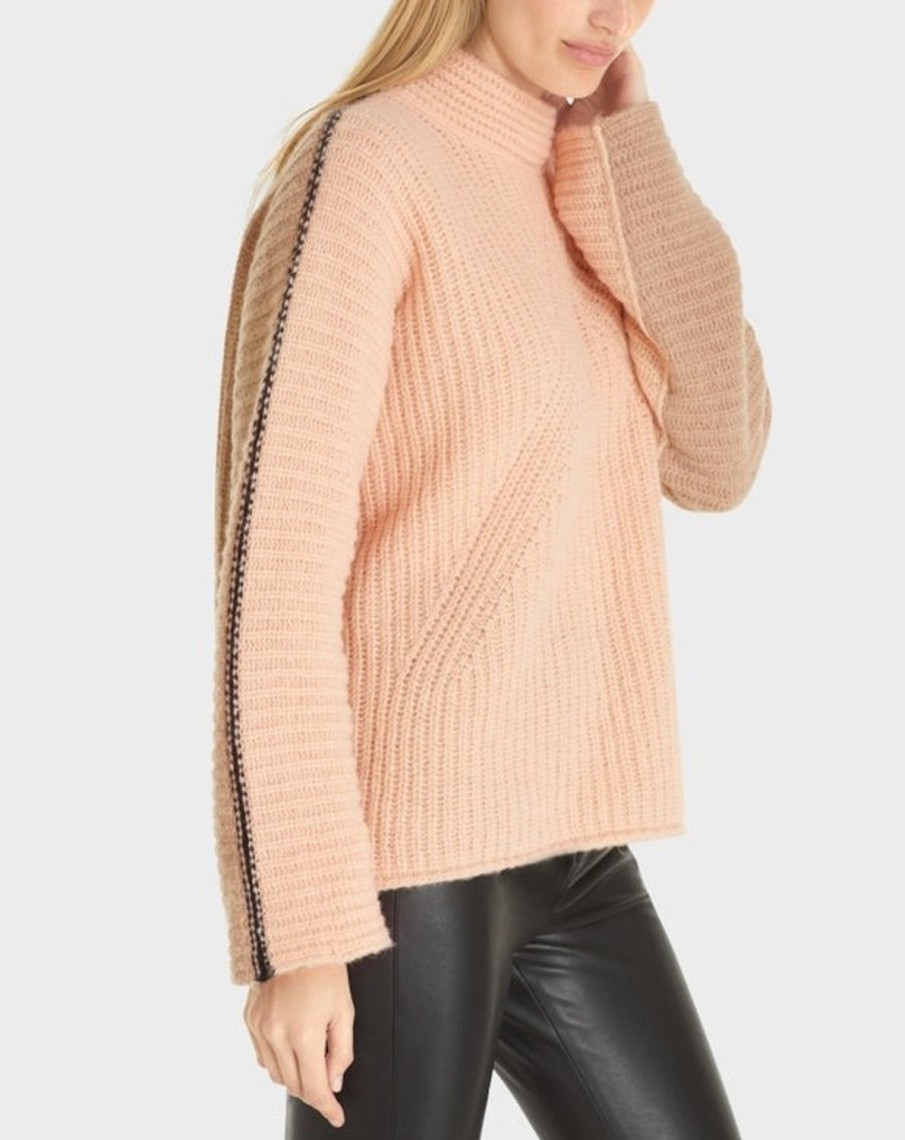 Women MARC CAIN Knitwear | Two Toned Sweater Made In Germany Sandy Tan