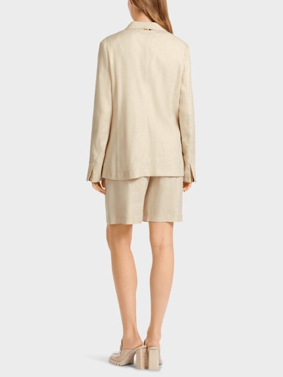 Women MARC CAIN Jackets & Blazers | Figure Hugging Blazer With Linen