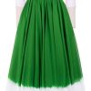 Women Samantha Sung Skirts | Aster Skirt White Border Tie Dye Pine Green