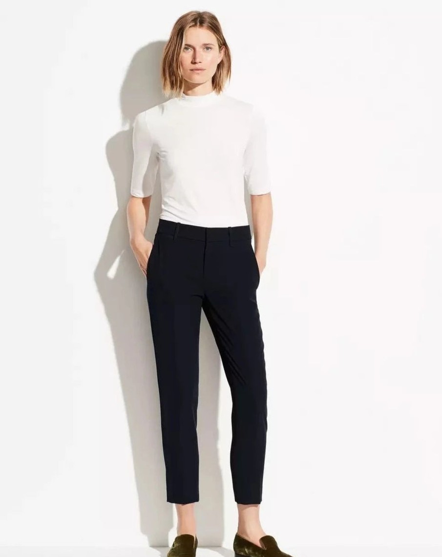 Women VINCE Pants | Essential Tapered Trousers Black