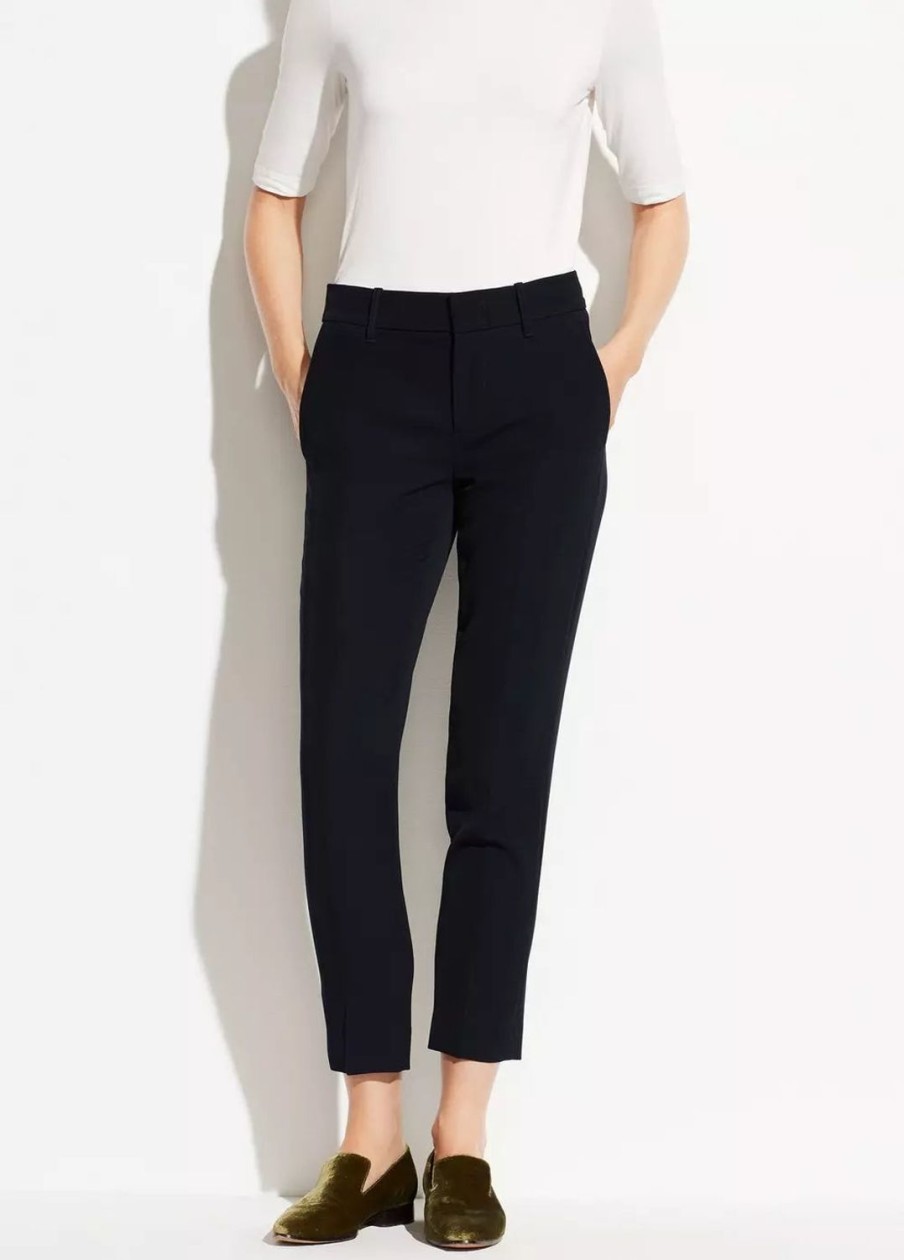 Women VINCE Pants | Essential Tapered Trousers Black