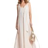 Women Riani Dresses | Linen Maxi Dress W Long Ties On Shoulder Dream