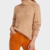 Women MARC CAIN Knitwear | Turtleneck Sweater In Toffee 618-Brt Toffee