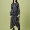 Women HIGH Dresses | Premiere Full Shirtwaist Dress Navy & Ivory