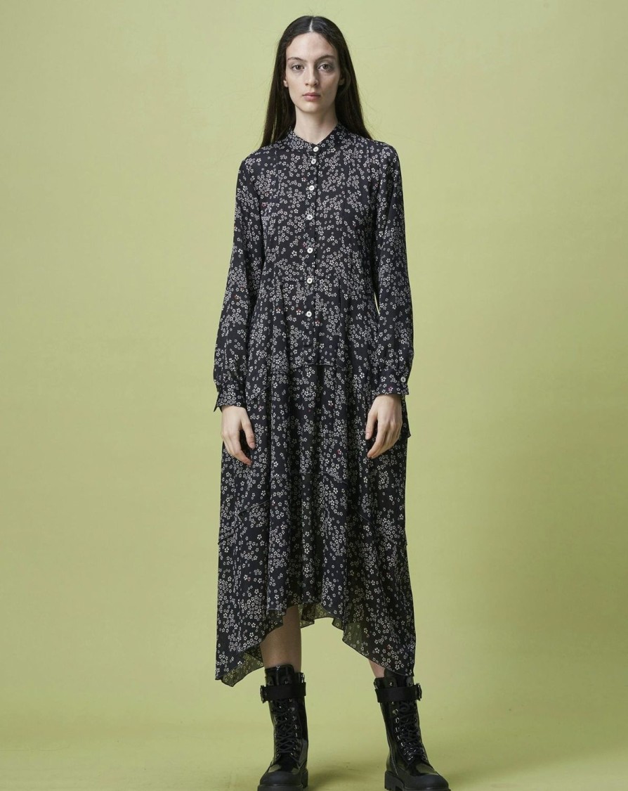 Women HIGH Dresses | Premiere Full Shirtwaist Dress Navy & Ivory