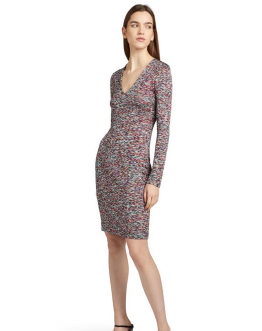 Women M MISSONI Dresses | Wrap Style Dress With V-Neck Mini Multi