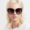 Women Isabel Marant Sunglasses | Cat Frames W Gold Detail In Black