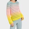 Women MARC CAIN Knitwear | Bright Stripe Sweater 421-Soft Lemon