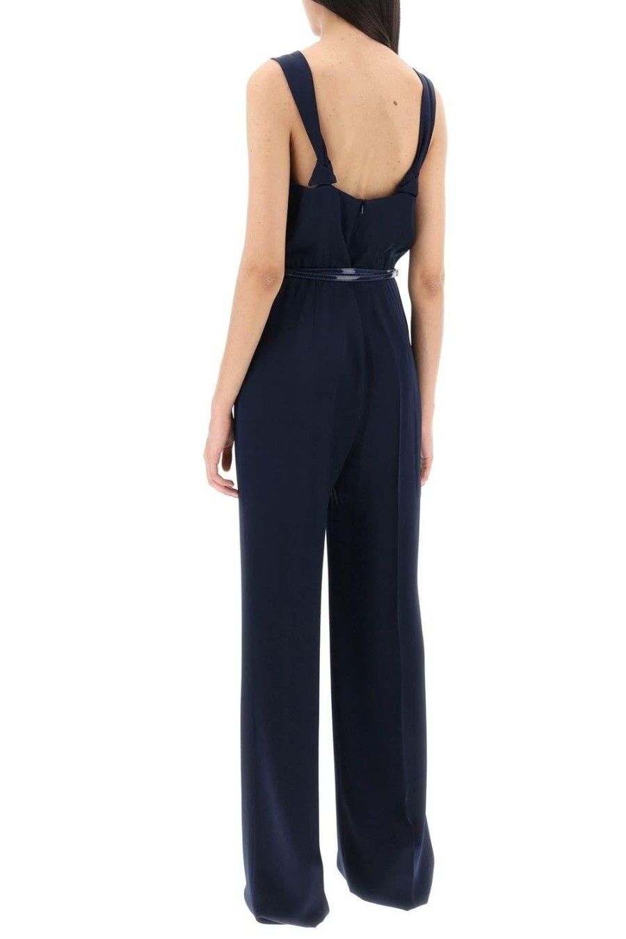 Women MAX MARA Jumpsuits & Playsuits | Pino Satin Crepe Jumpsuit Midnight Blue