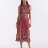 Women SALONI LODHA Dresses | Fleur Midi Dress Hibiscus Flourish Hibiscus Flourish Plmt