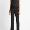 Women VINCE Pants | Crepe Tailored Straight Leg Pant Black