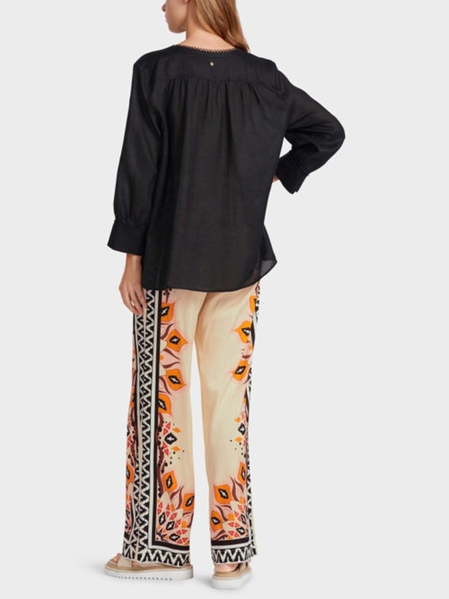 Women MARC CAIN Tops | Kaftan Style Blouse In Ramie