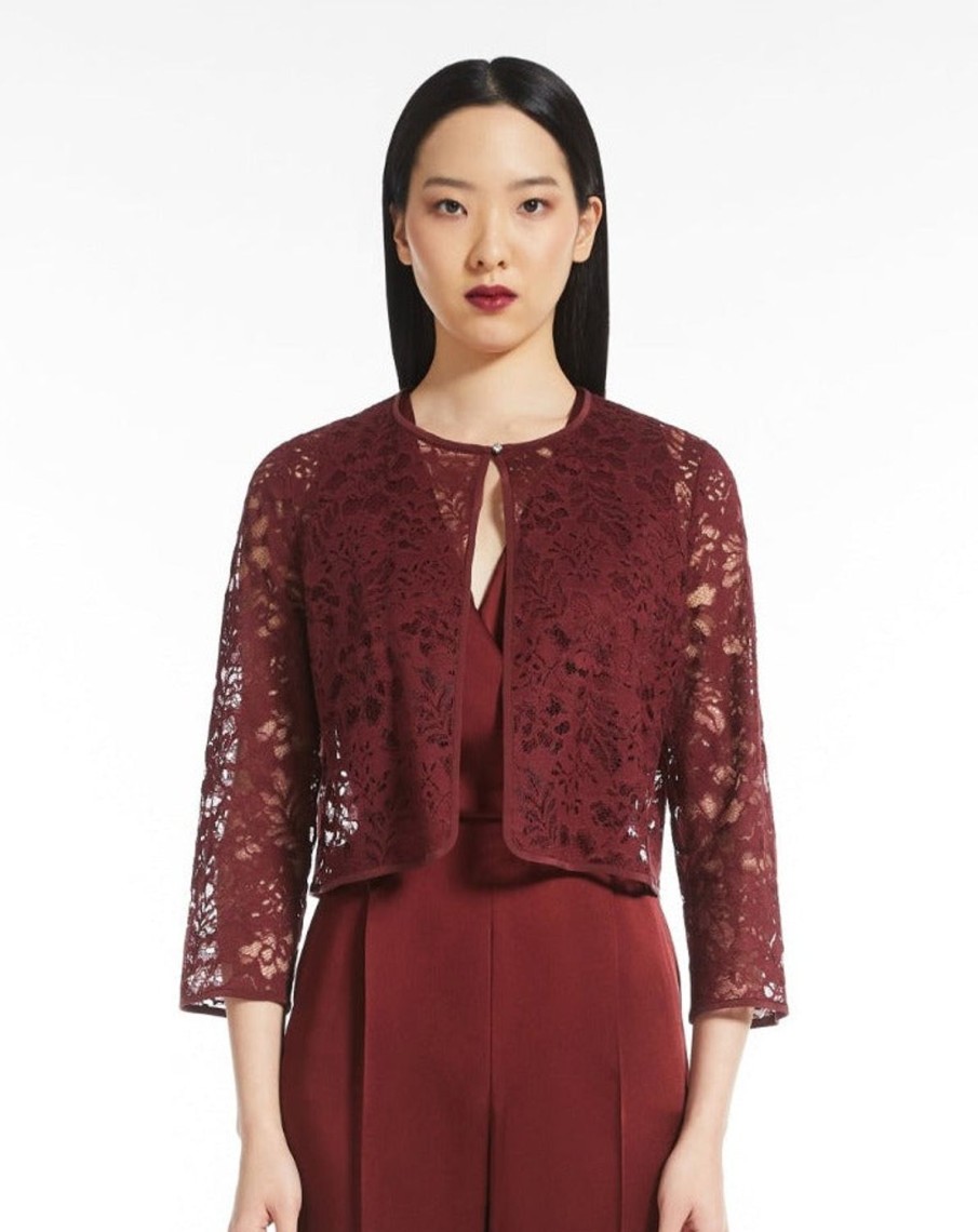 Women MAX MARA Jackets & Blazers | Lecco Lace Jacket Bordeaux