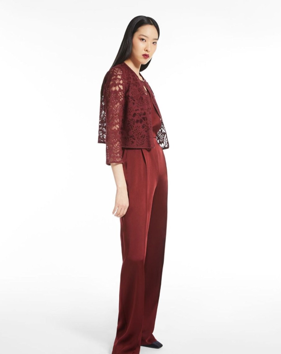 Women MAX MARA Jackets & Blazers | Lecco Lace Jacket Bordeaux