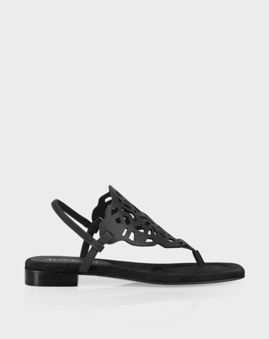 Women MARC CAIN | Toe Post Sandals With Cut-Outs 900-Black