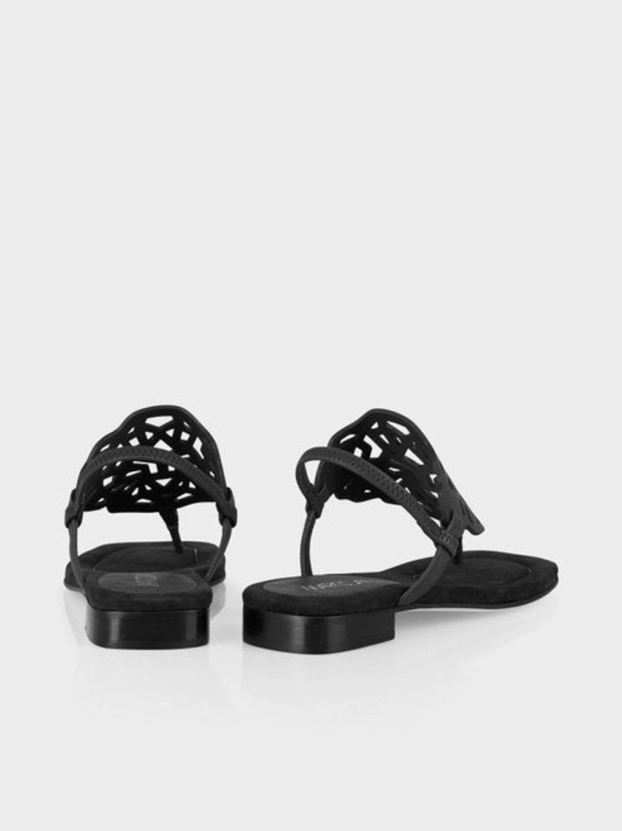 Women MARC CAIN | Toe Post Sandals With Cut-Outs 900-Black