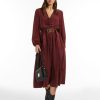 Women MAX MARA Dresses | Campo V-Neck Dress Wine