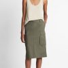 Women VINCE Skirts | Cotton Low Rise Utility Cargo Skirt Night Pine