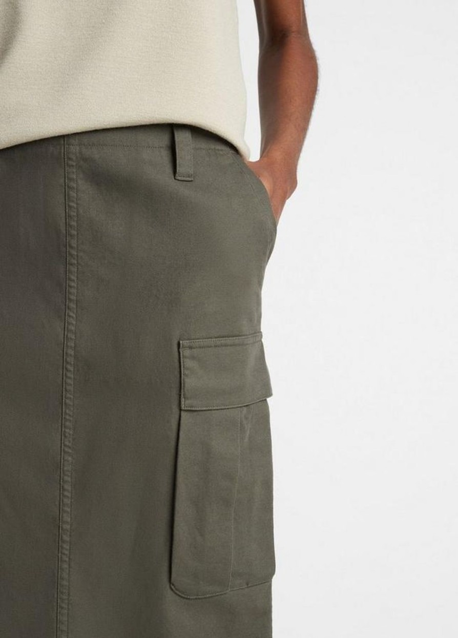 Women VINCE Skirts | Cotton Low Rise Utility Cargo Skirt Night Pine